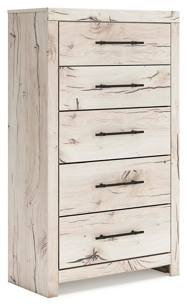 Lawroy Twin Panel Bed with Storage, Dresser, Mirror, Chest and Nightstand