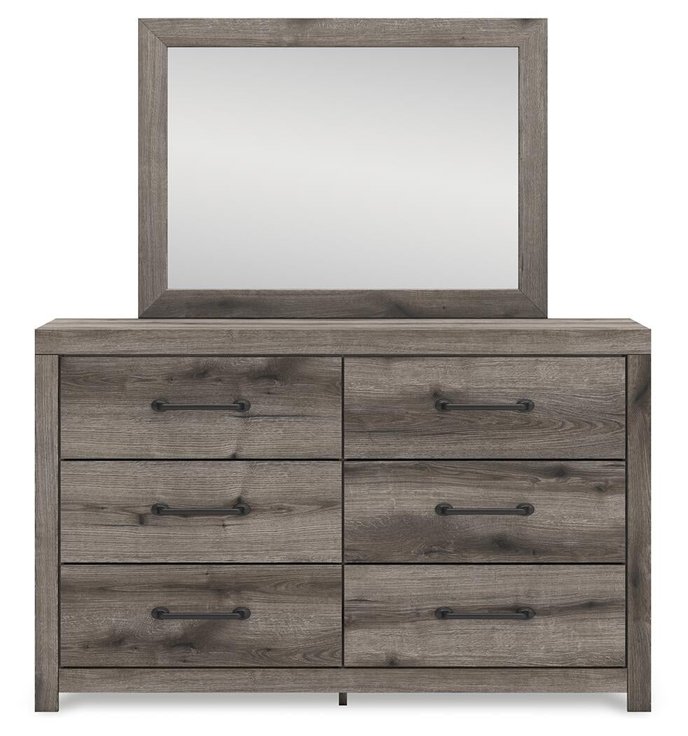 Urbanoore Full Panel Bed with Storage, Dresser and Mirror