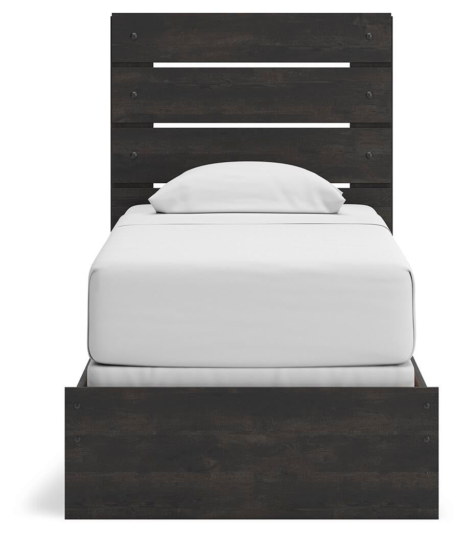 Delmorta Twin Panel Bed, Dresser, Mirror and Nightstand