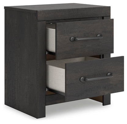 Delmorta Twin Panel Bed with Storage, Dresser, Mirror and Nightstand