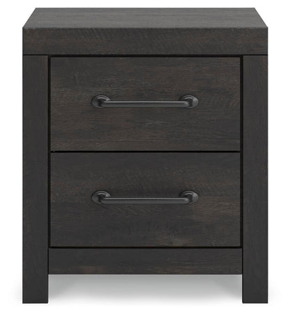 Delmorta Full Panel Bed with Storage, Dresser, Mirror, Chest and Nightstand