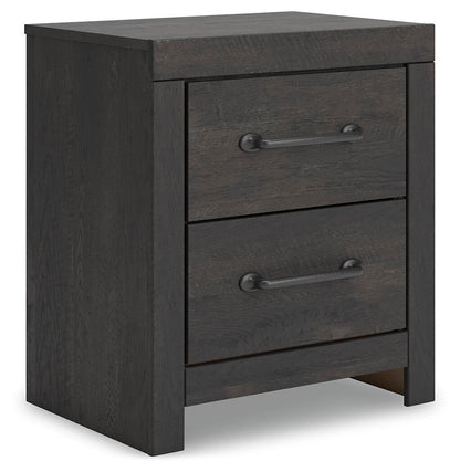 Delmorta Full Panel Bed with Storage, Dresser, Mirror, Chest and Nightstand