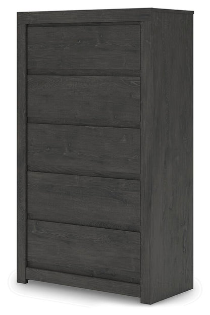 Parlayon Queen Panel Storage Bed, Dresser, Mirror, Chest and Nightstand