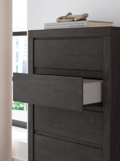 Parlayon Queen Panel Storage Bed, Dresser, Mirror, Chest and Nightstand