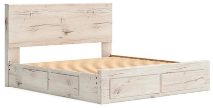 Lawroy King Panel Storage Bed, Dresser, Mirror and Nightstand