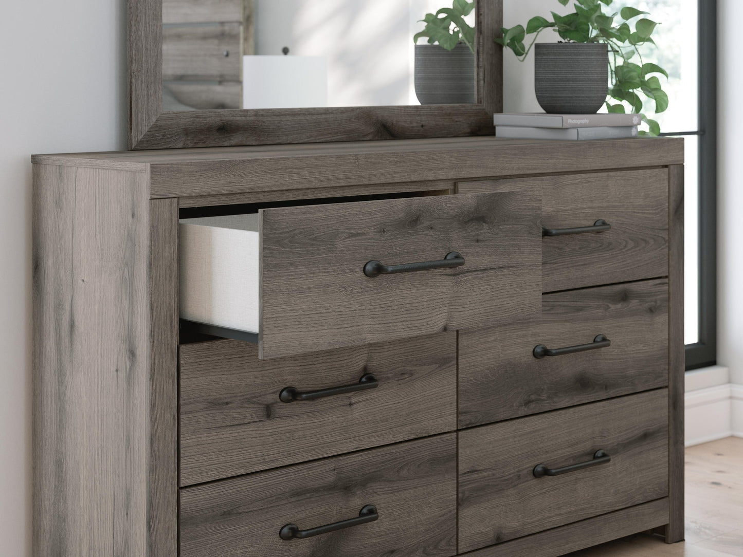 Urbanoore Full Panel Storage Bed, Dresser and Mirror