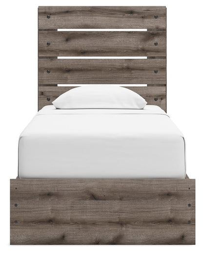 Urbanoore Twin Panel Bed with Storage, Dresser and Mirror