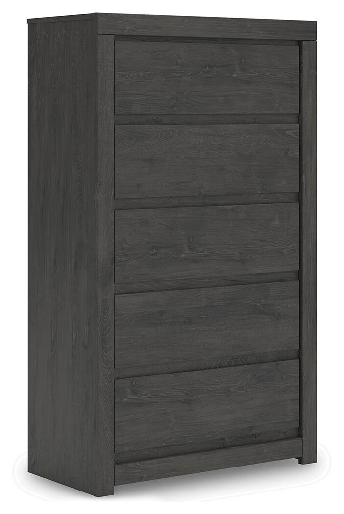 Parlayon King Panel Bed, Dresser, Mirror, Chest and Nightstand