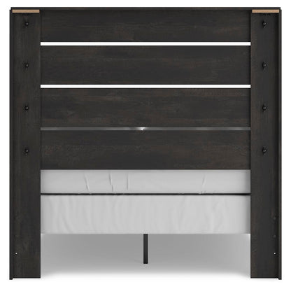 Delmorta Full Panel Bed, Dresser, Mirror and Nightstand
