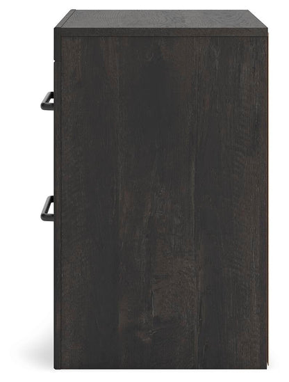 Delmorta Queen Panel Bed, Dresser, Mirror, Chest and Nightstand