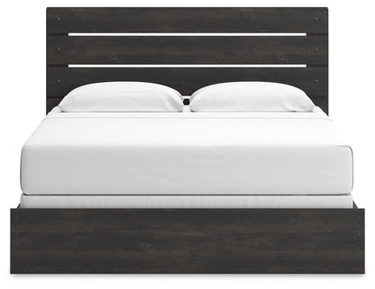 Delmorta King Panel Bed, Dresser, Mirror and Nightstand