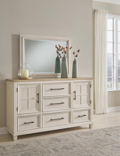 Shaybrock Queen Panel Bed, Dresser, Mirror, Chest and Nightstand
