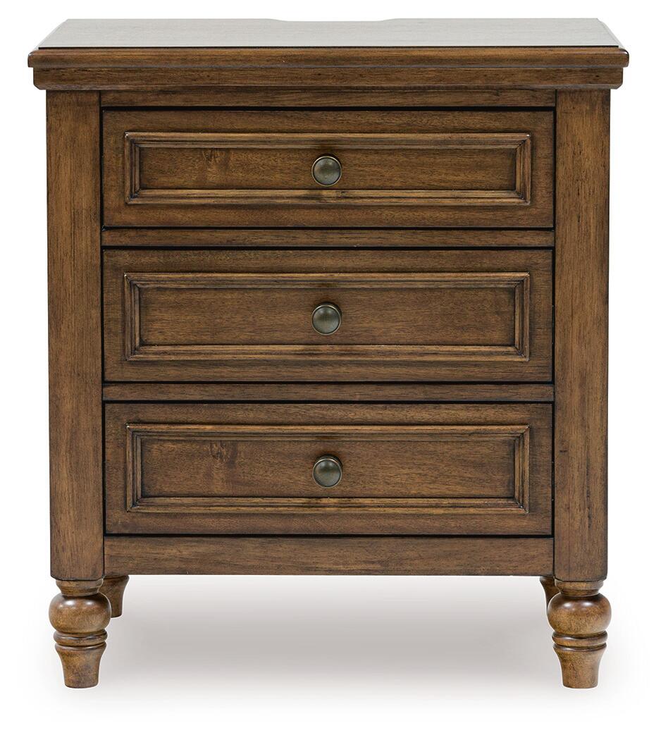 Sturlayne Queen Upholstered Panel Bed, Dresser, Mirror and Nightstand