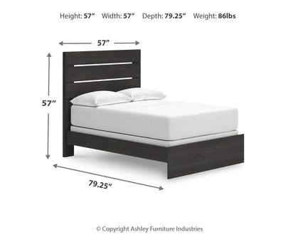 Delmorta Full Panel Bed, Dresser and Mirror