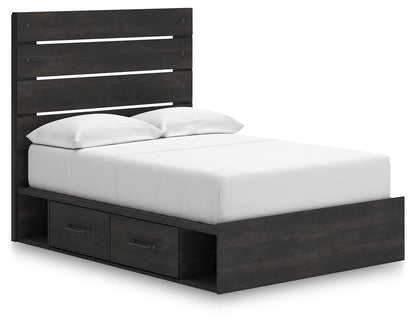 Delmorta Full Panel Storage Bed, Dresser and Mirror