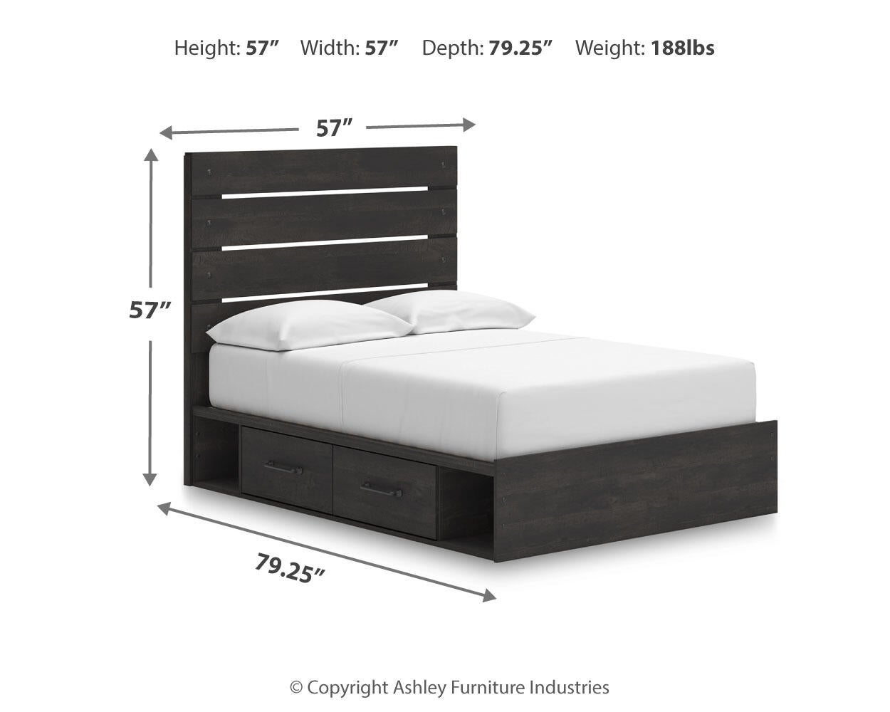 Delmorta Full Panel Storage Bed, Dresser and Mirror