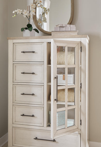 Shaybrock California King Panel Bed, Dresser, Mirror, Chest and Nightstand