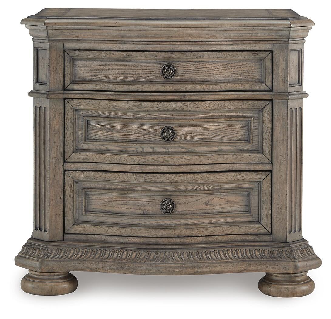 Ardenfield King Upholstered Sleigh Bed, Dresser, Mirror, Chest and Nightstand