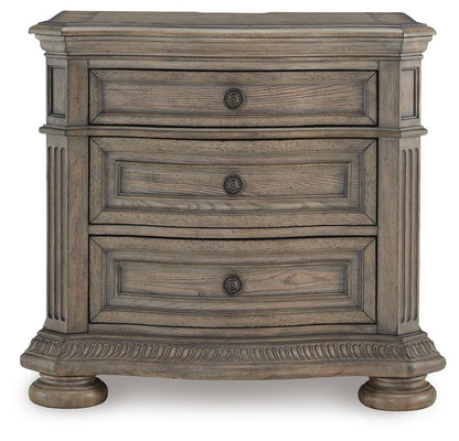 Ardenfield King Upholstered Sleigh Bed, Dresser, Mirror and Nightstand
