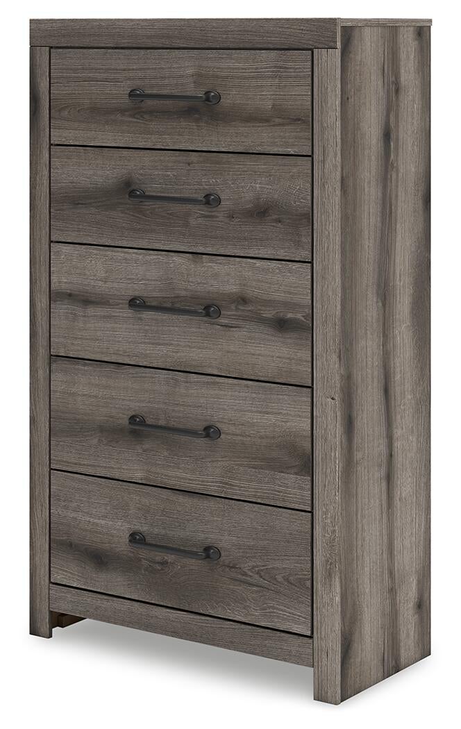 Urbanoore Full Panel Bed, Dresser, Mirror, Chest and Nightstand