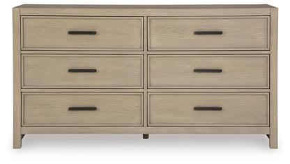 Calmoro King Bookcase Bed with Mirrored Dresser