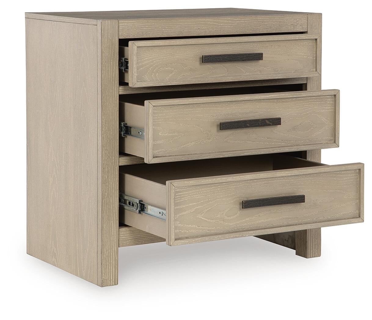 Calmoro California King Bookcase Bed with Mirrored Dresser and Nightstand