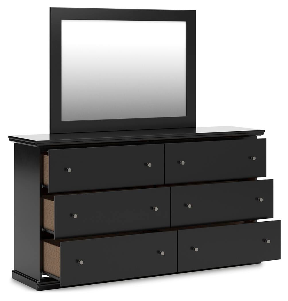 Maribel King Panel Bed, Dresser, Mirror and Nightstand