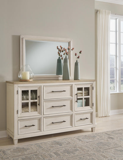 Shaybrock King Panel Bed, Dresser, Mirror and Nightstand