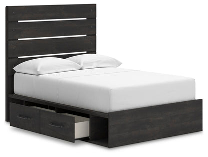 Delmorta Full Panel Storage Bed, Dresser, Mirror, Chest and Nightstand