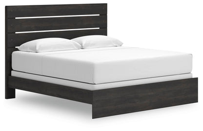 Delmorta King Panel Bed, Dresser, Mirror, Chest and Nightstand