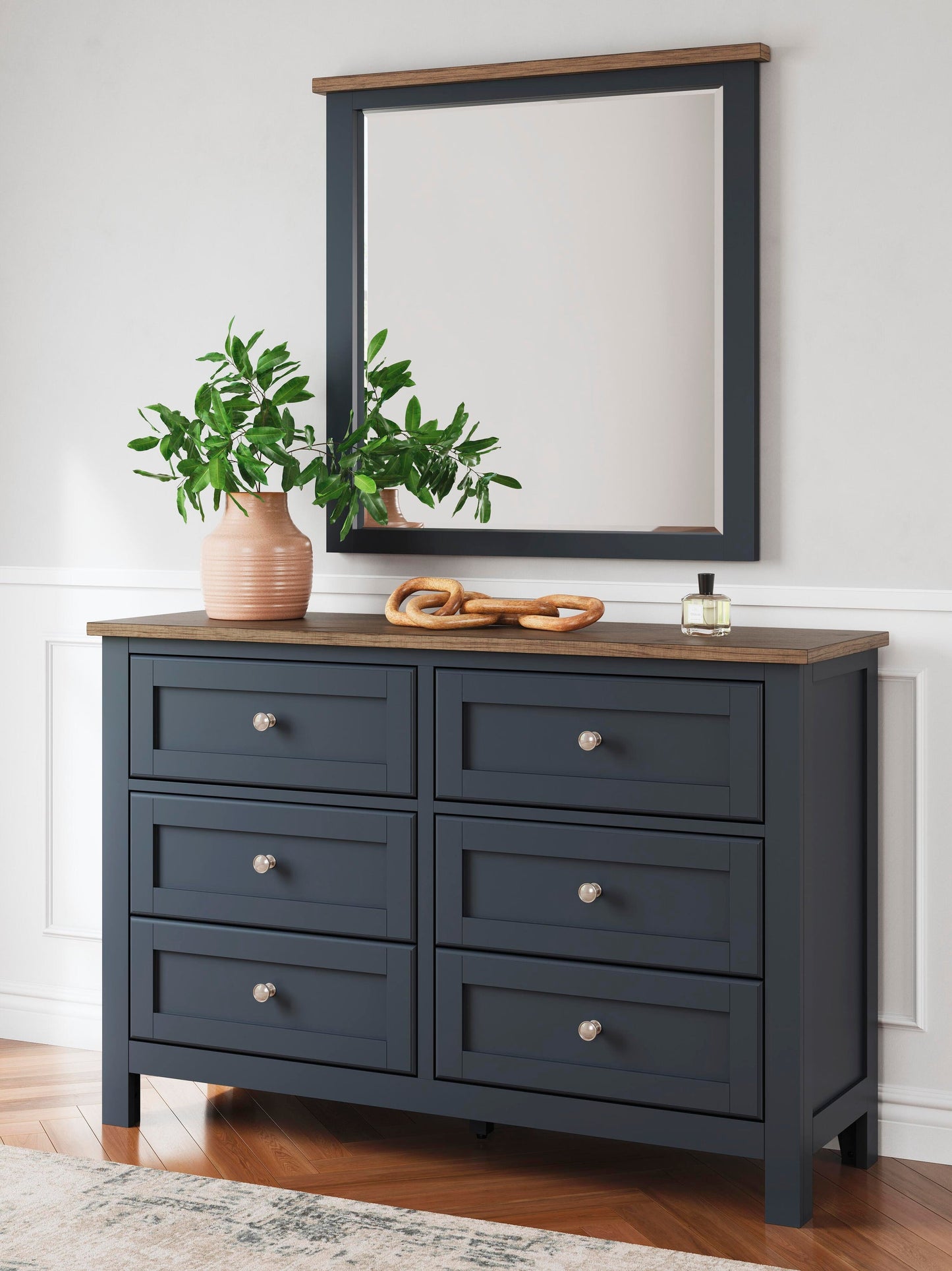 Landocken Twin Panel Headboard, Dresser and Mirror