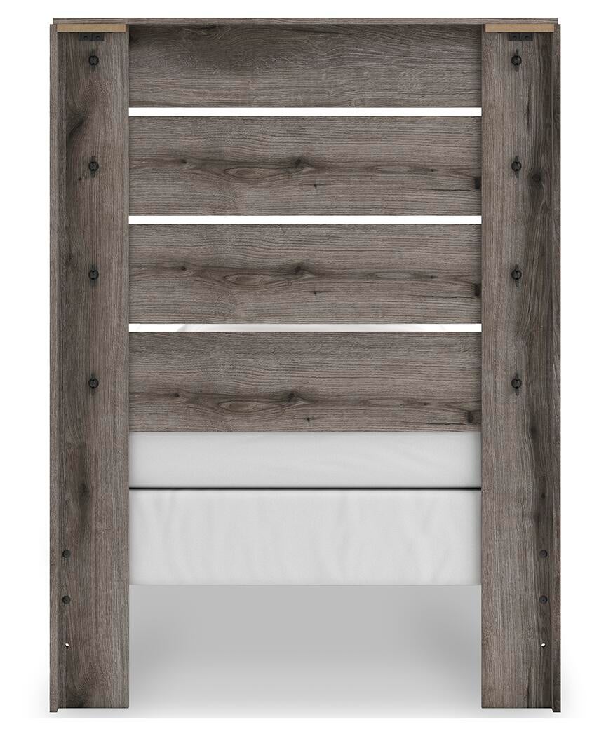Urbanoore Twin Panel Bed, Dresser, Mirror, Chest and Nightstand