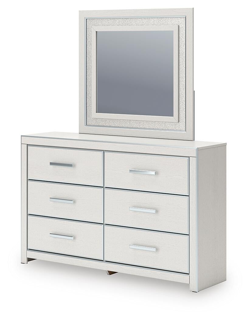 Birmonton King Upholstered Panel Bed, Dresser, Mirror, Chest and Nightstand