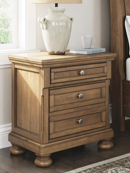 Vandenmore California King Storage Sleigh Bed with Mirrored Dresser, Chest and Nightstand