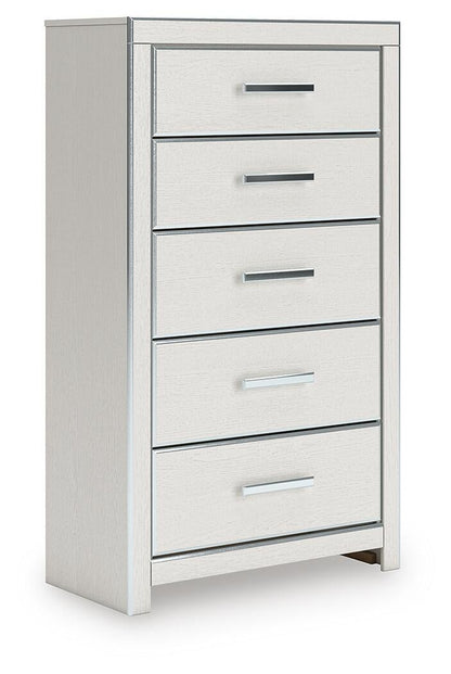 Birmonton King Upholstered Panel Platform Storage Bed, Dresser, Mirror, Chest and Nightstand