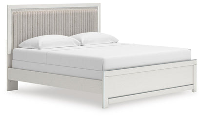 Birmonton King Upholstered Panel Bed, Dresser and Mirror