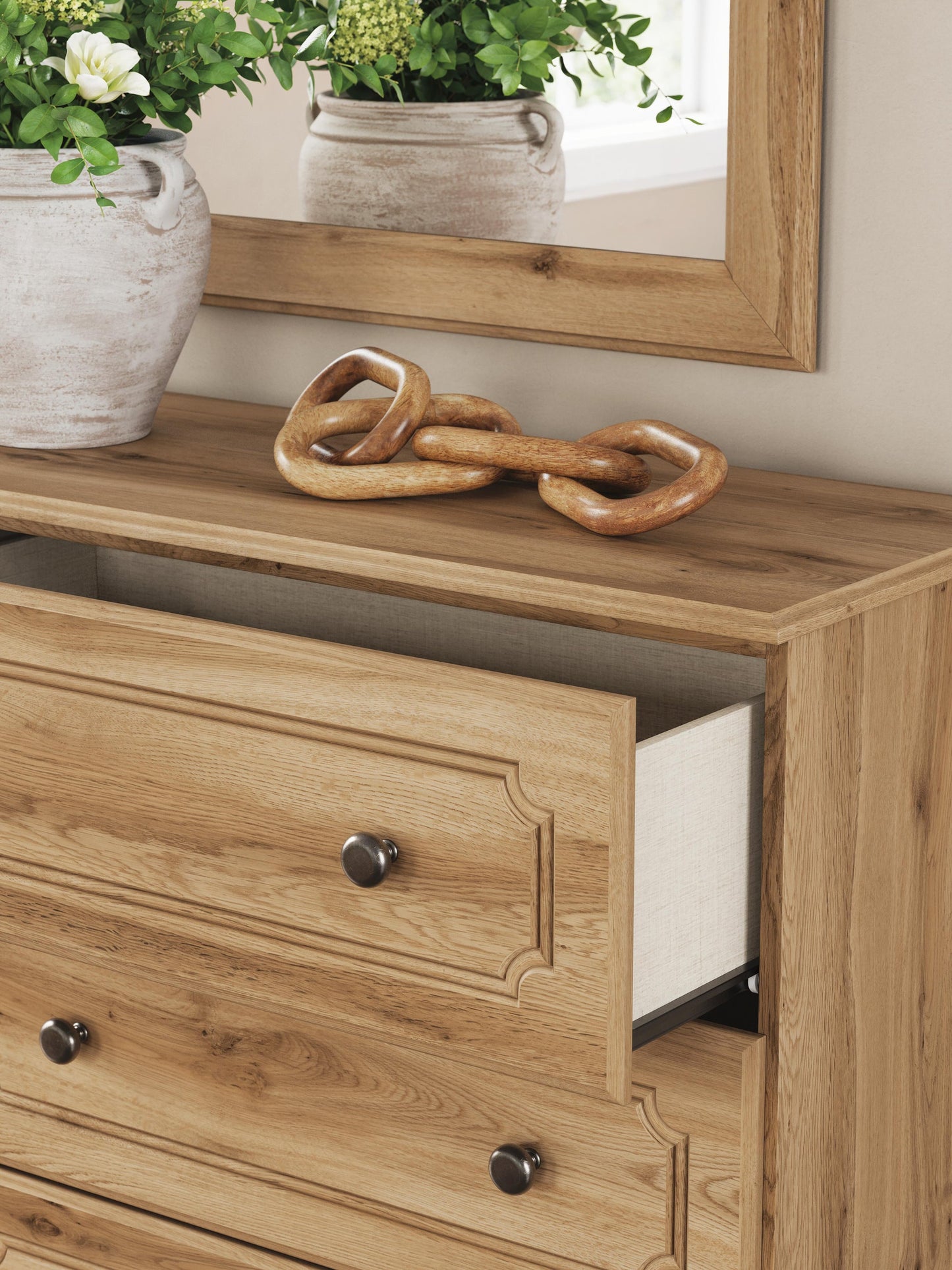 Galletyn Twin Panel Bed with Mirrored Dresser and Nightstand