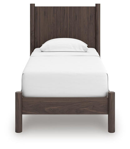 Cadmori Twin Panel Platform Bed, Dresser, Mirror and Nightstand