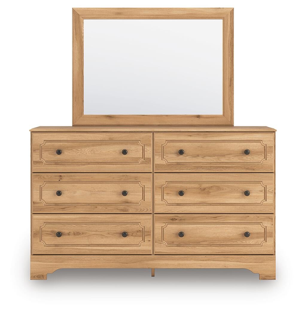 Galletyn Queen Panel Bed with Mirrored Dresser