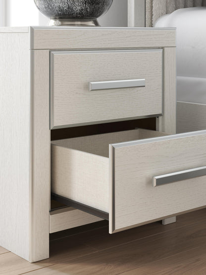 Birmonton Queen Upholstered Panel Platform Bed, Dresser, Mirror and Nightstand