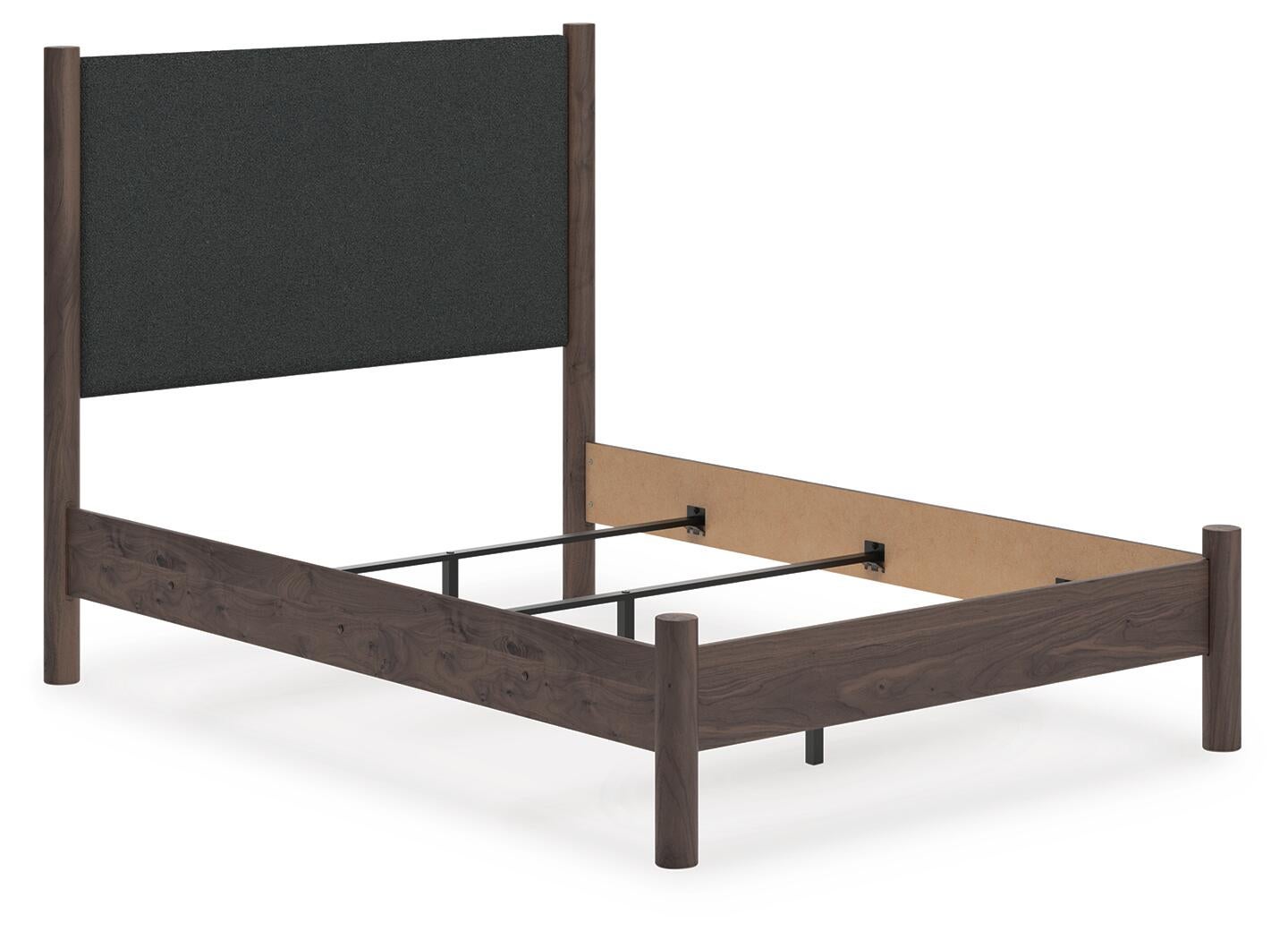 Cadmori Full Upholstered Panel Bed, Dresser and Mirror