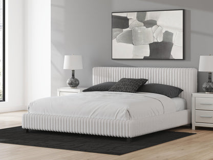 Birmonton King Upholstered Bed, Dresser, Mirror and Nightstand