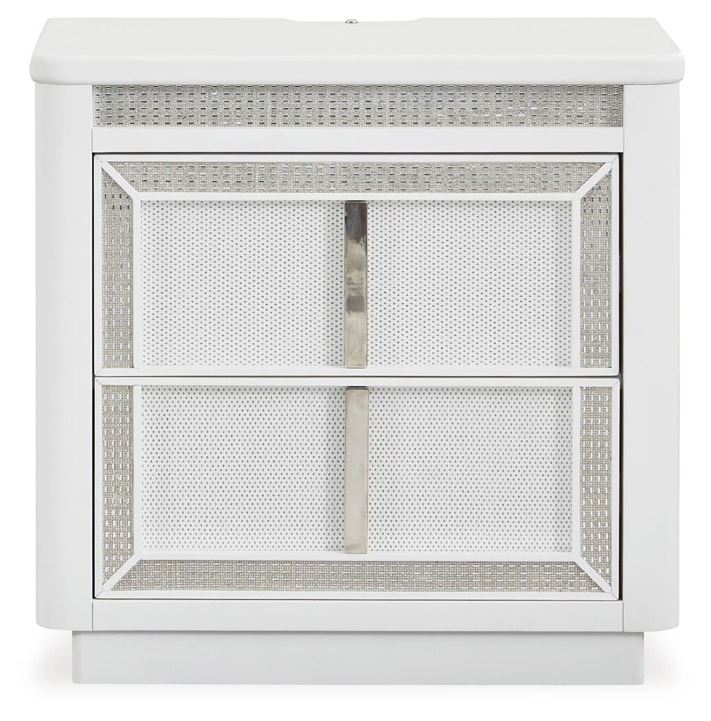 Chalanna California King Upholstered Storage Bed, Dresser and Mirror