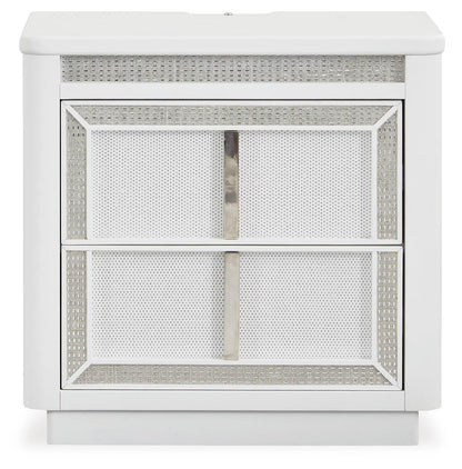 Chalanna California King Upholstered Storage Bed, Dresser and Mirror