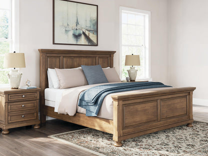 Vandenmore California King Panel Bed with Mirrored Dresser, Chest and Nightstand
