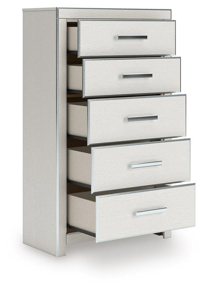 Birmonton Queen Upholstered Panel Platform Storage Bed, Dresser, Mirror, Chest and Nightstand