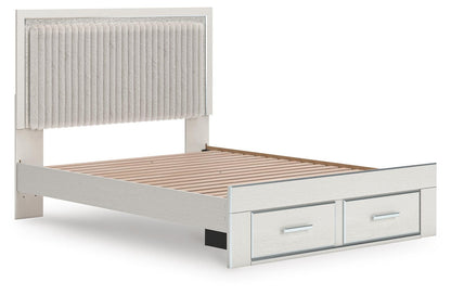 Birmonton Queen Upholstered Panel Platform Storage Bed, Dresser, Mirror, Chest and Nightstand