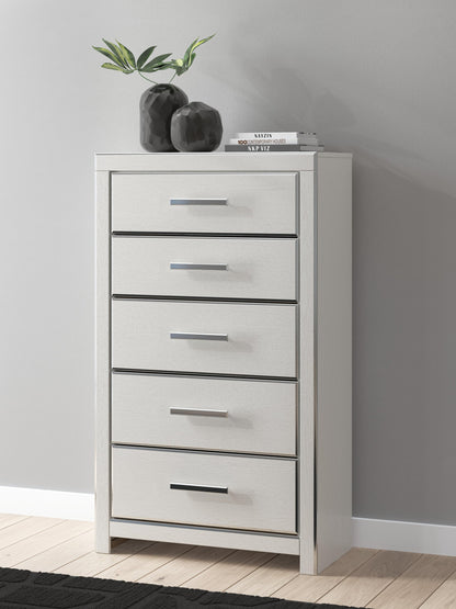 Birmonton Queen Upholstered Panel Platform Storage Bed, Dresser, Mirror, Chest and Nightstand