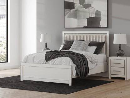 Birmonton Queen Upholstered Panel Bed, Dresser and Mirror