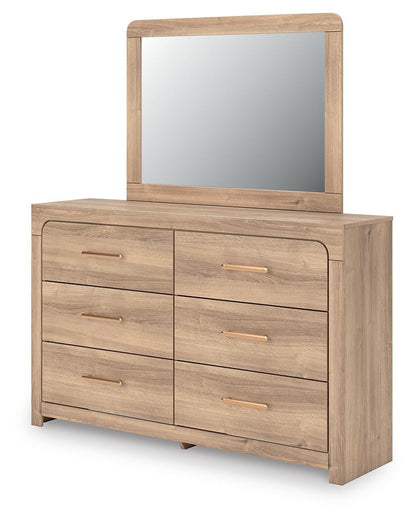 Hollymount King Upholstered Panel Bed, Dresser, Mirror and Nightstand